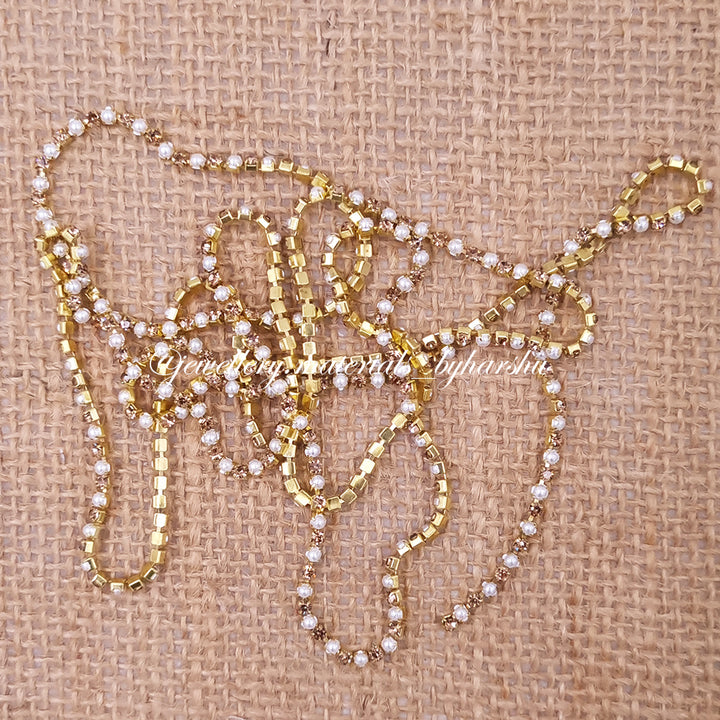 Gold Pearl and Stone Chain (Gold Stone and Pearl)