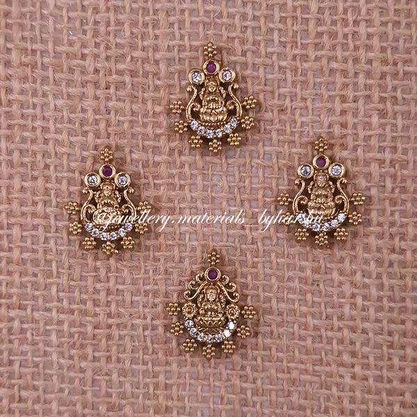 18 x 15MM Gold Lakshmi Charms (White) (1 Piece)