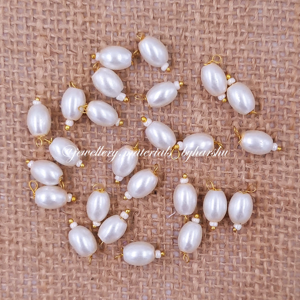 10MM Oval Hanging Beads (Pearl)