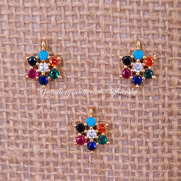 10MM Multicolor Flower Charms (1 Piece)