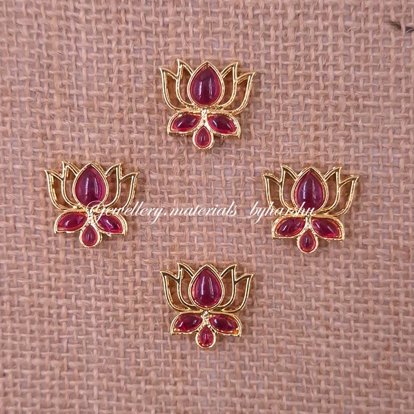 19 x 18 MM Dark Pink Lotus Charms (1 Piece)