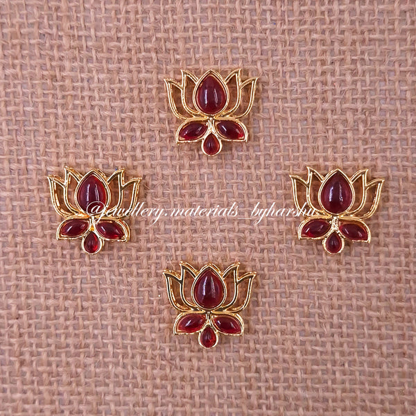 19 x 18 MM Red Lotus Charms (1 Piece)