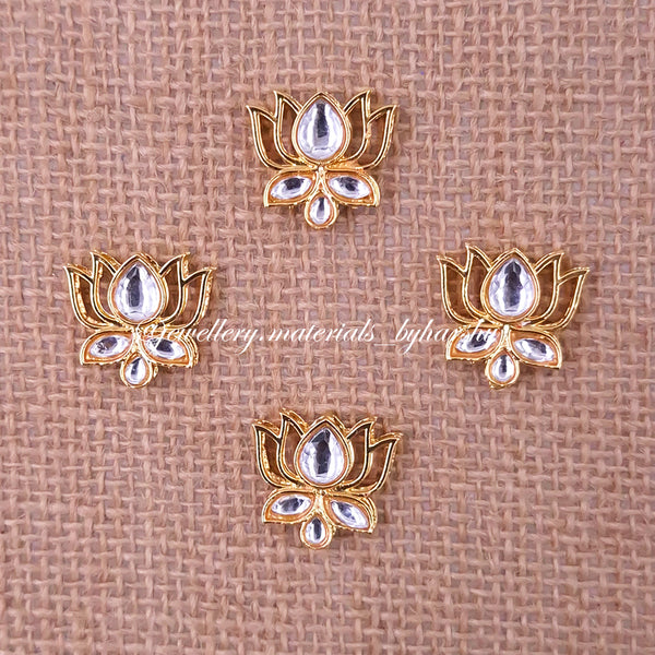 19 x 18 MM White Lotus Charms (1 Piece)