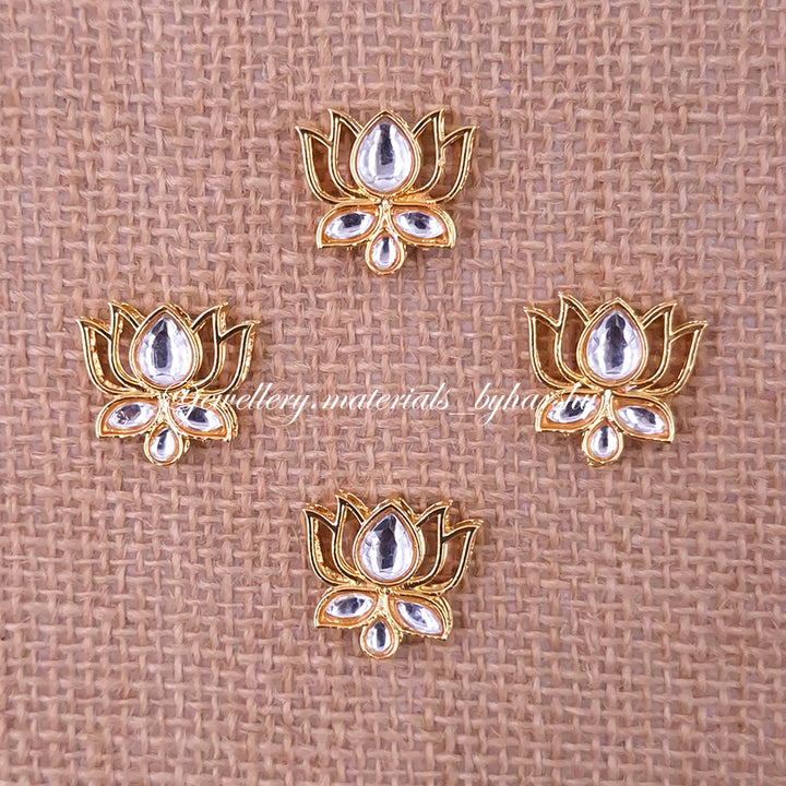 19 x 18 MM White Lotus Charms (1 Piece)