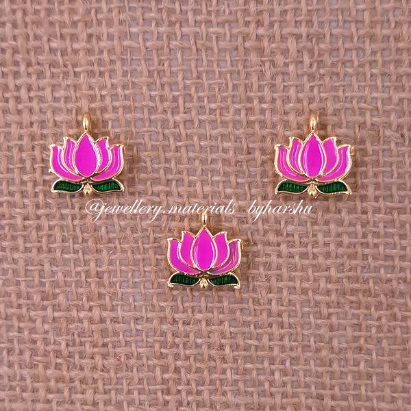 12 x 11MM Rani Pink Lotus Charms (1 Piece)