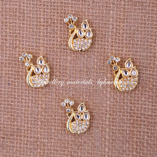 23 x 17MM White Peacock Charms (1 Piece)