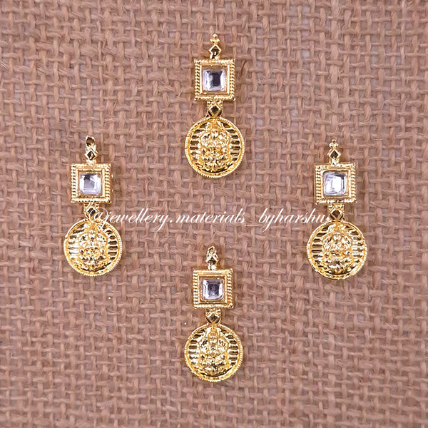 10 x 20 MM Gold Lakshmi Charms (White)