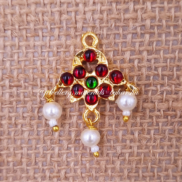 20 x 15MM Kemp Pendant (Red with Green)