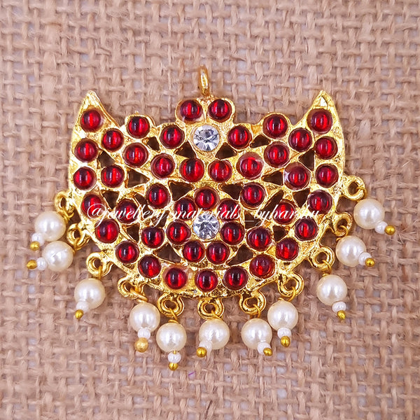 40 x 30MM Kemp Pendant (Red with White)