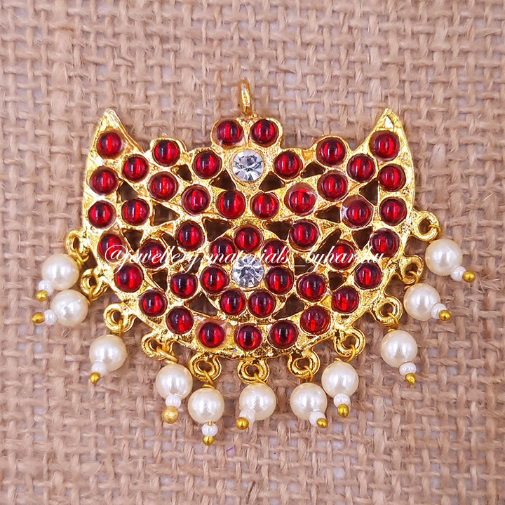 40 x 30MM Kemp Pendant (Red with White)