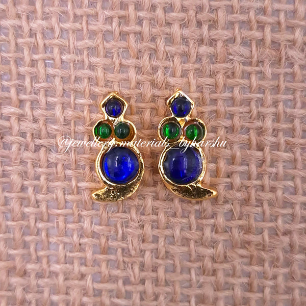 15 x 6MM Kemp Mango Pendant (Blue with Green) (2 Piece)
