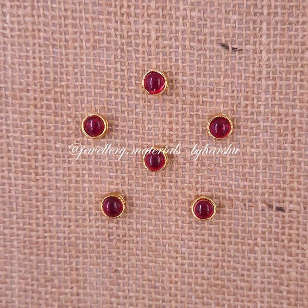 6MM Round Kemp Beads (Red) (1 Piece)
