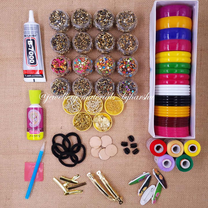 Silk Thread Bangles and Hair Accessories Making Kit – Harshu's