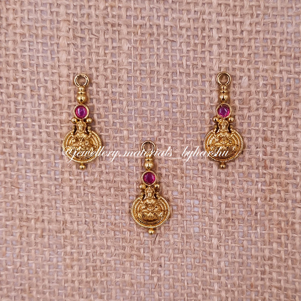 20 x 12MM Gold Lakshmi Charms (Dark Pink)