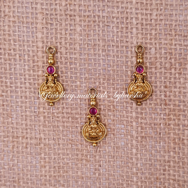 20 x 12MM Gold Lakshmi Charms (Dark Pink)