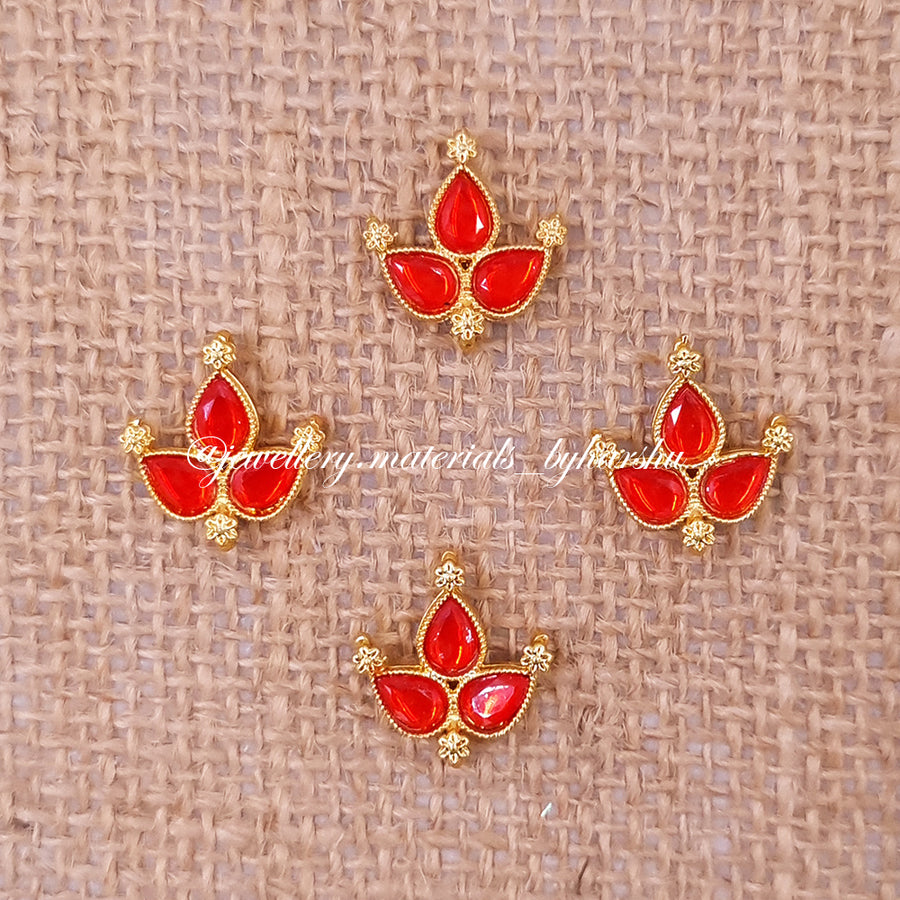 10 x 12 MM Red Leaf Charms (1 Piece)