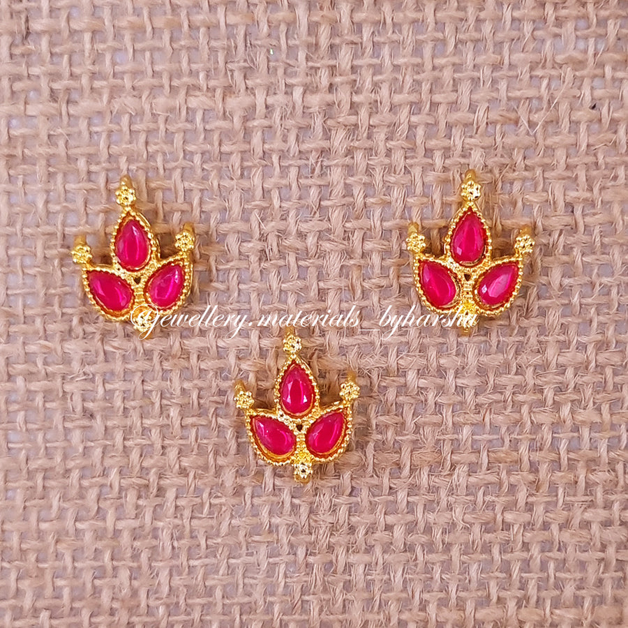 10 x 12 MM Dark Pink Leaf Charms (1 Piece)