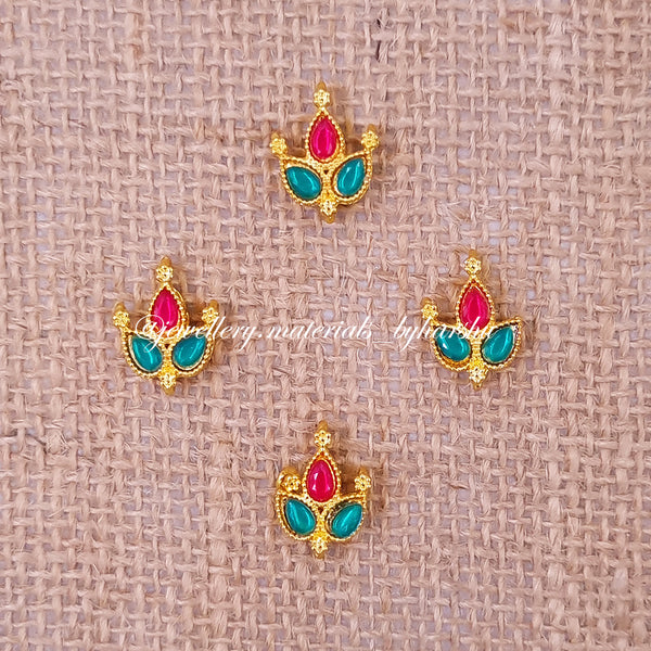 10 x 12 MM Red and Dark Green Leaf Charms (1 Piece)