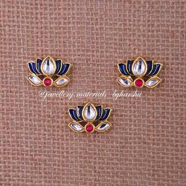 12 x 11MM Dark Blue Lotus Charms