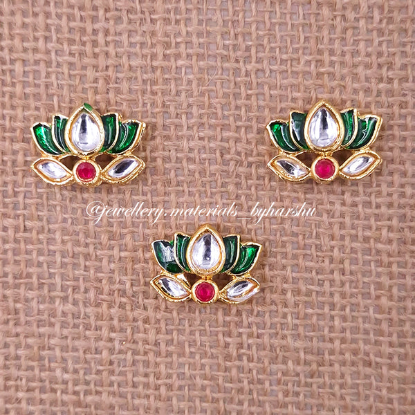 12 x 11MM Dark Green Lotus Charms