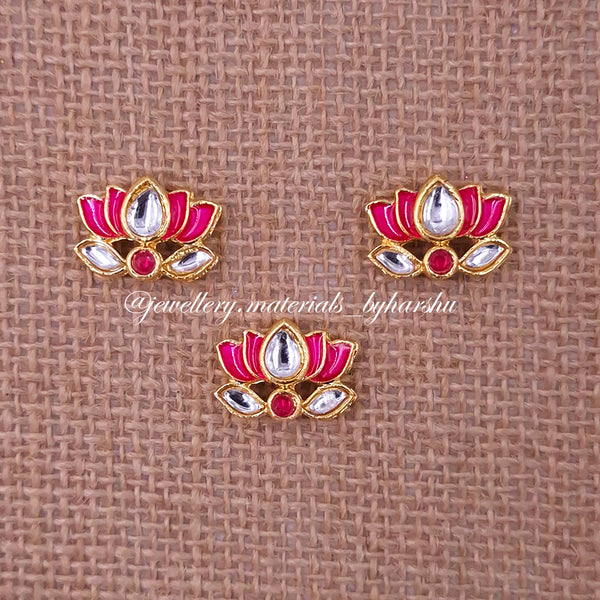 12 x 11MM Dark Pink Lotus Charms 