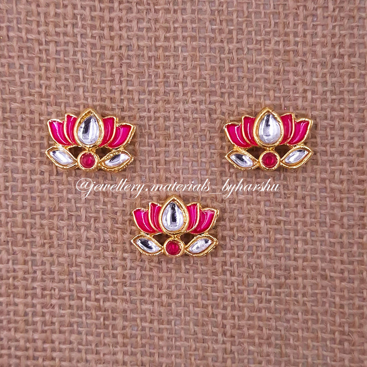 12 x 11MM Dark Pink Lotus Charms 