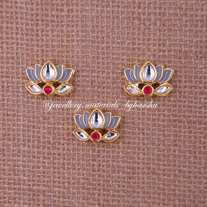 12 x 11MM Grey Lotus Charms