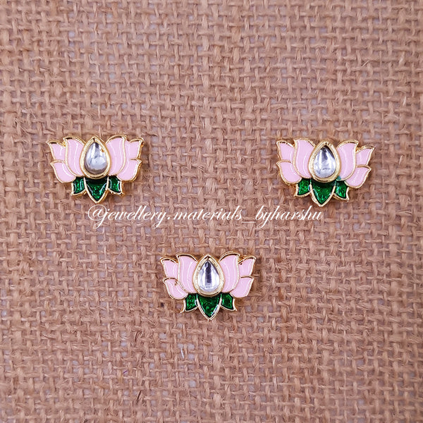 20 x 15 MM Light Pink and Green Charms