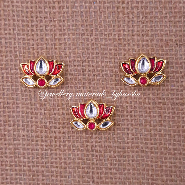 12 x 11MM Red Lotus Charms