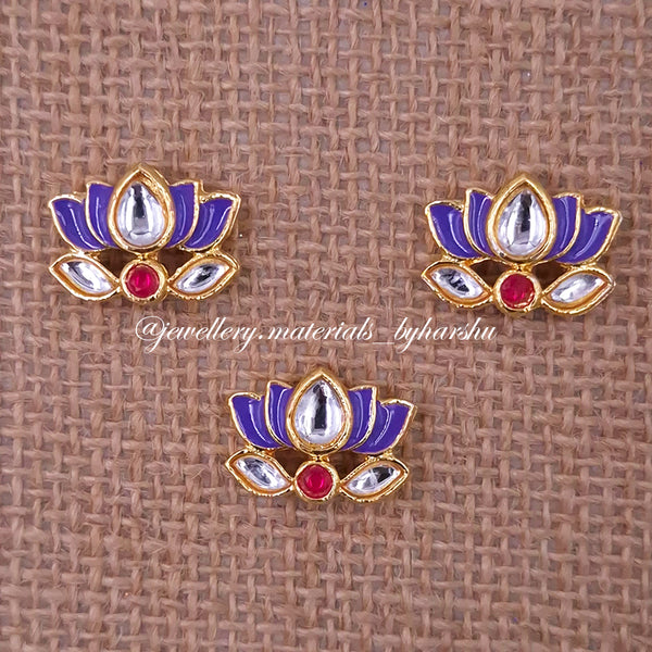 12 x 11MM Violet Lotus Charms