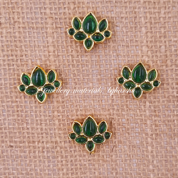 20 x 16 MM Dark Green Lotus Charms