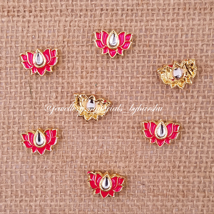 15 x 12 MM Dark Pink Lotus Charms