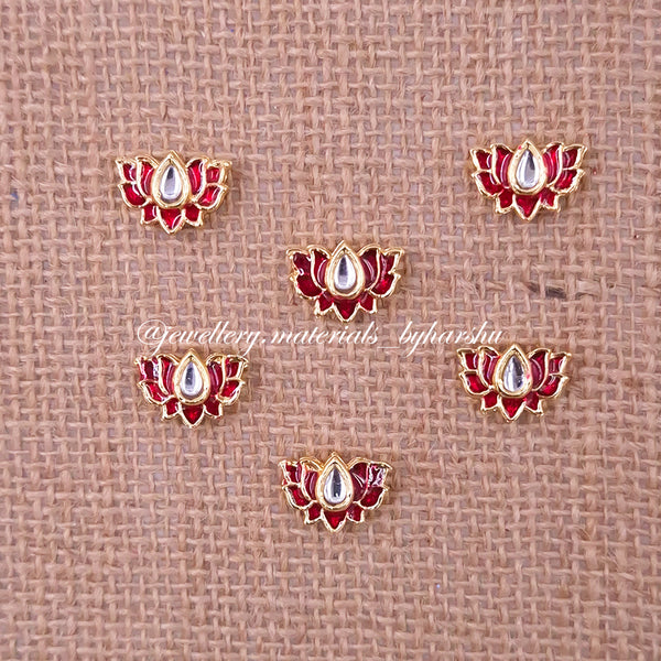 15 x 12 MM Maroon Lotus Charms