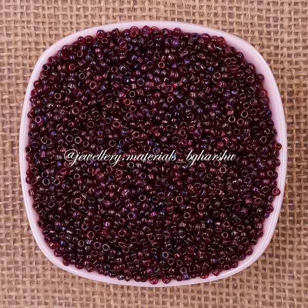 2MM, 11/0 Glass Seed Beads - Maroon Color