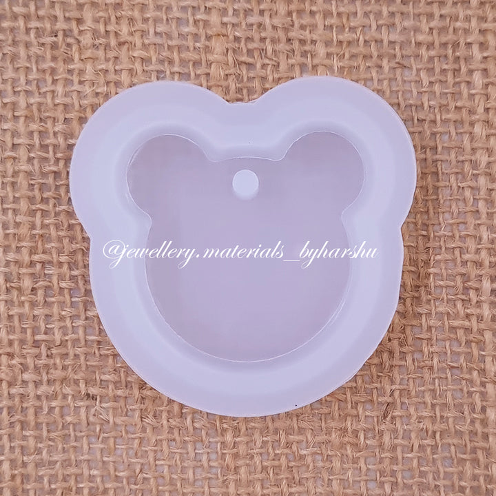 4 x 3CM Teddy Shape Pendant Silicone Mold