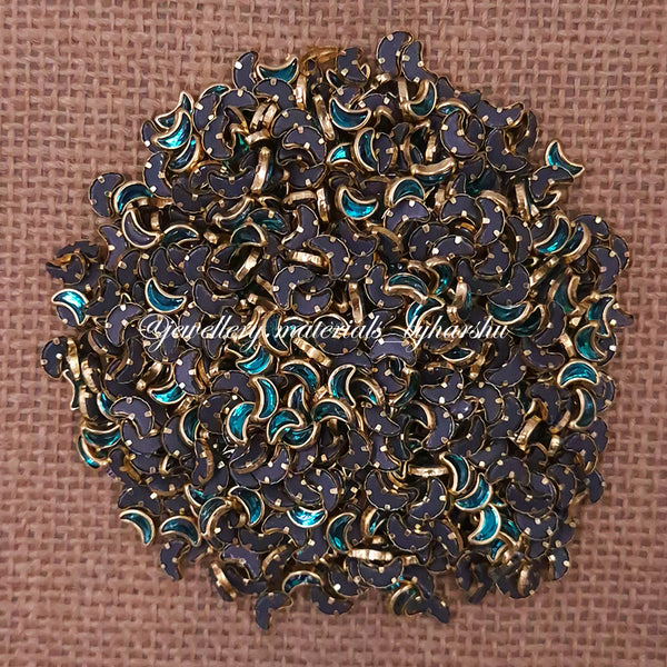 Moon Gloss Color Kundan - Peacock Green