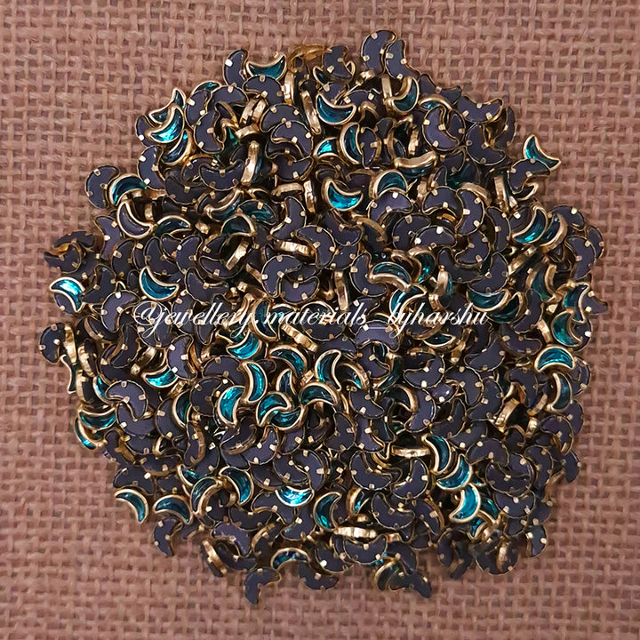 Moon Gloss Color Kundan - Peacock Green