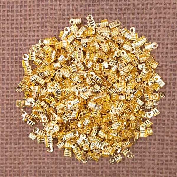 Gold Necklace Crimp Cord Ends
