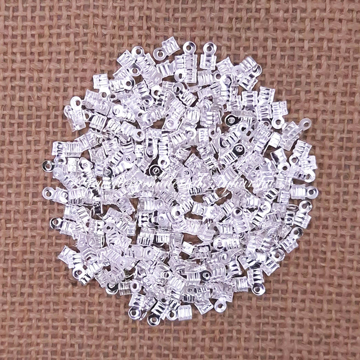 Silver Necklace Crimp Cord Ends