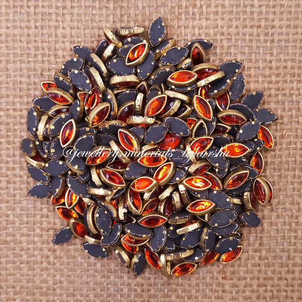 8K Eye Gloss Color Kundan - Orange Color