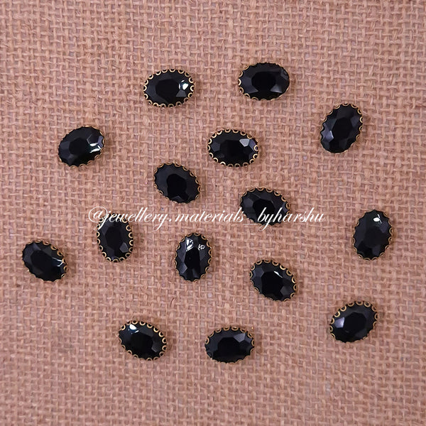 15x11MM Oval Clip Stone - Black