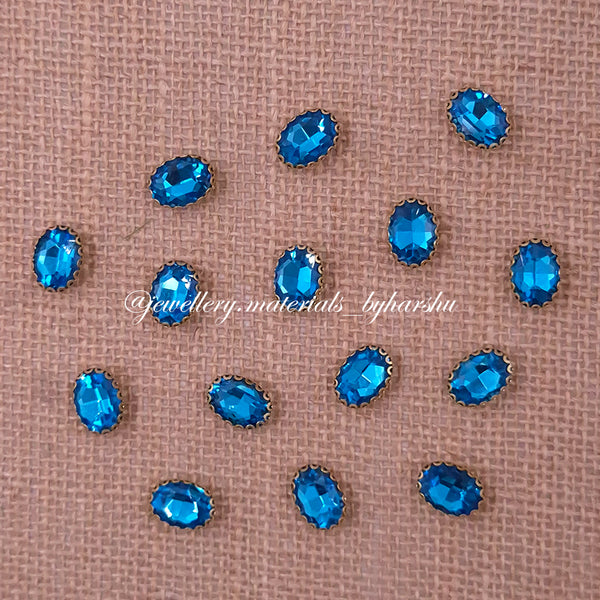 15x11MM Oval Clip Stone - Light Blue