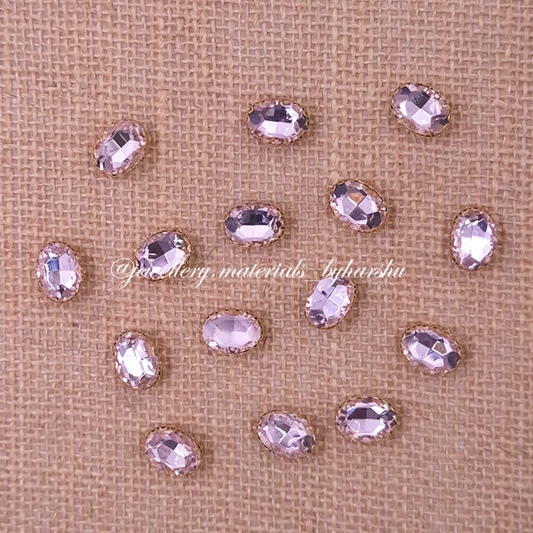 15x11MM Oval Clip Stone - Light Pink