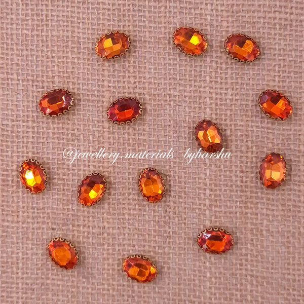 15x11MM Oval Clip Stone - Orange