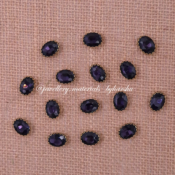 15x11MM Oval Clip Stone - Purple