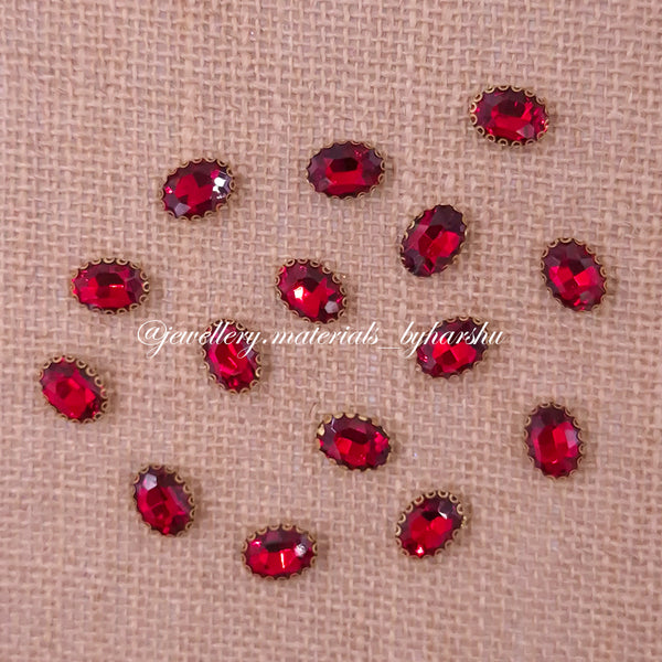 15x11MM Oval Clip Stone - Red
