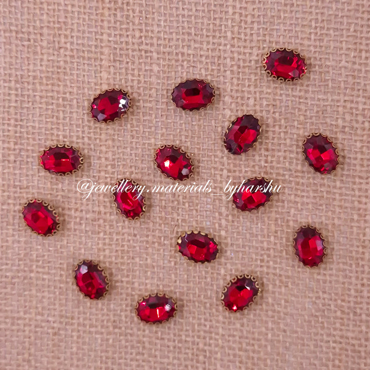 15x11MM Oval Clip Stone - Red