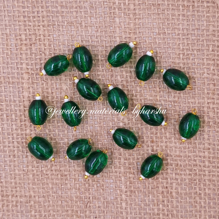 12MM Oval Hanging Beads (Dark Green)