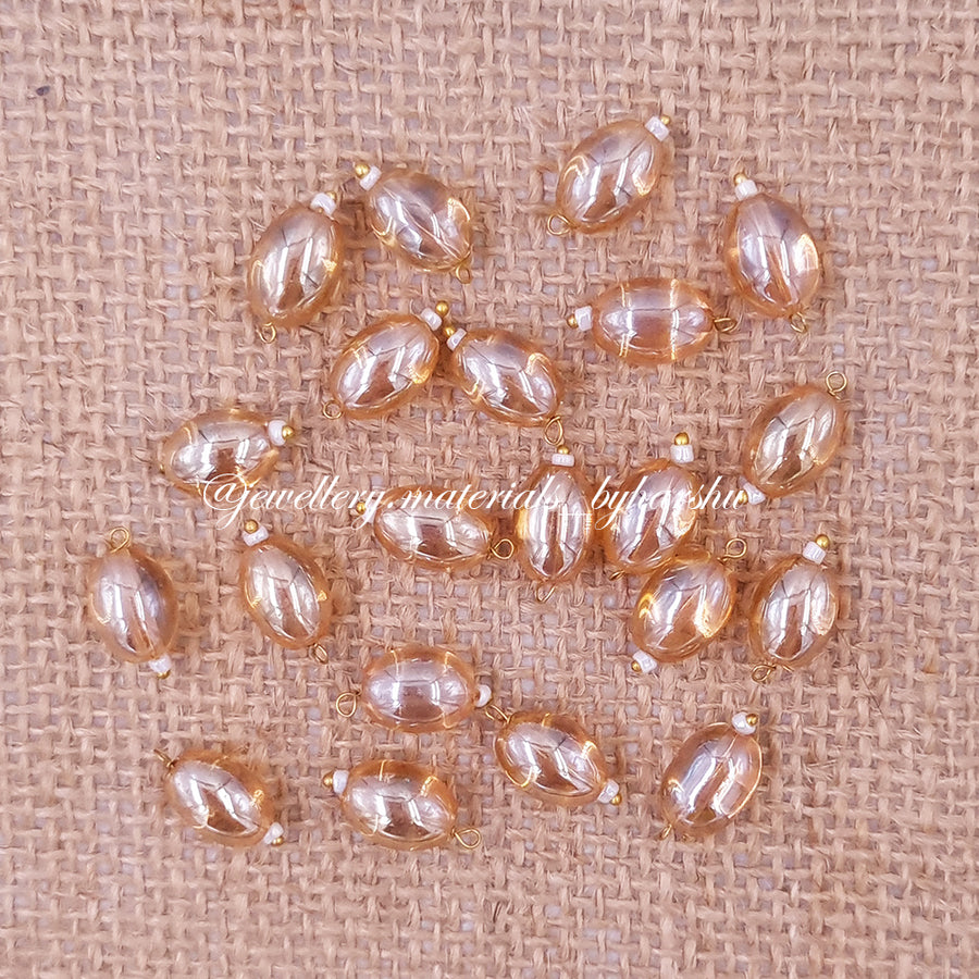 12MM Oval Hanging Beads (Gold)