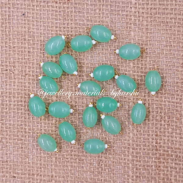 12MM Oval Hanging Beads (Pastel Green)